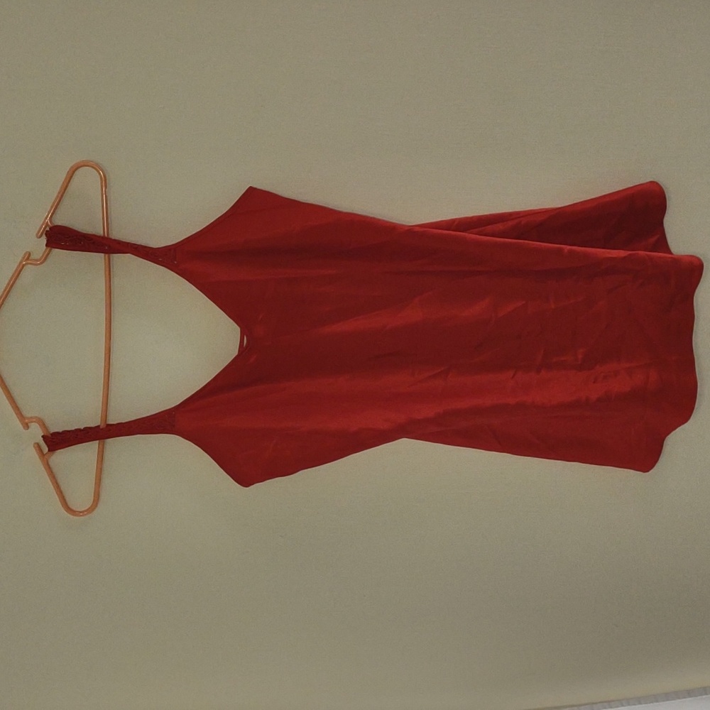 VTG‎ 90s California Dynasty Red Nightgown Cami Made in the USA Medium Romantic